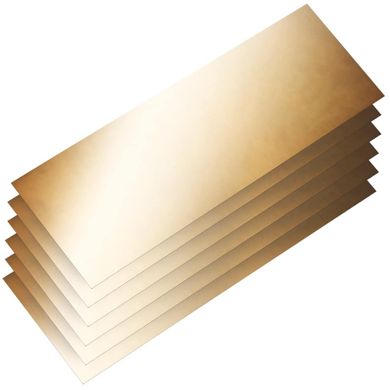 Tsmhisd ورقة نحاسية، شريحة نحاسية، صفائح معدنية، 10" طول × 4" عرض × 0.010" سمك، لوحة نحاسية، 6 قطع - Image 1